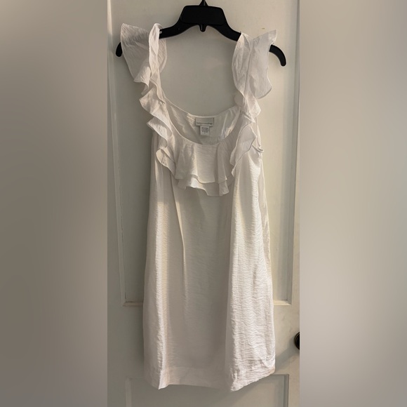 Soft Surroundings White Ruffle Shift Dress Womens Size XLarge - Picture 1 of 3
